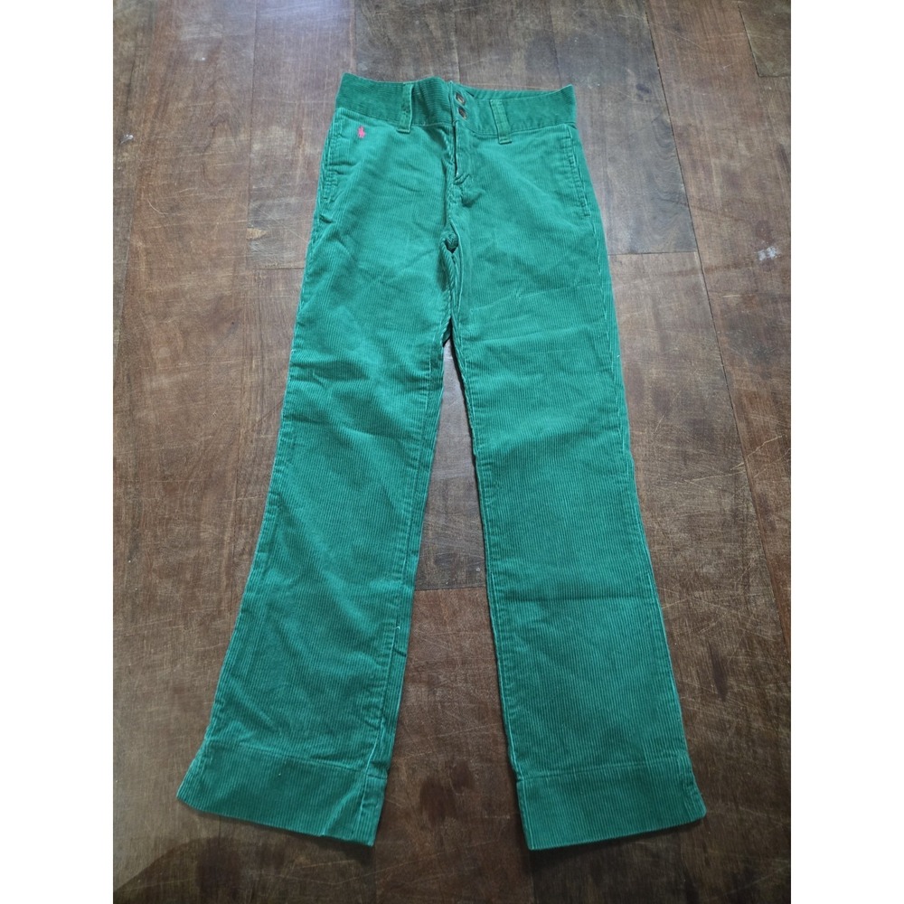 Vintage POLO Ralph Lauren Unisex Green Corduroy Jeans Sz 7 90s